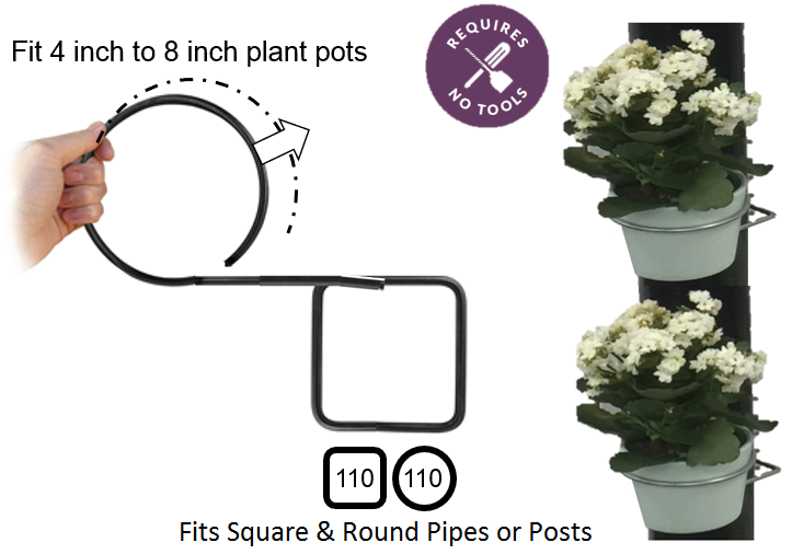 3 Single soil pipe plant pot holders / hanging brackets £10.49 gardening garden drainpipe fence wall pergola plant hangers gardening herbs flowers pot hanging fit it seconds no tools needed http://POTMAGIC.co.uk