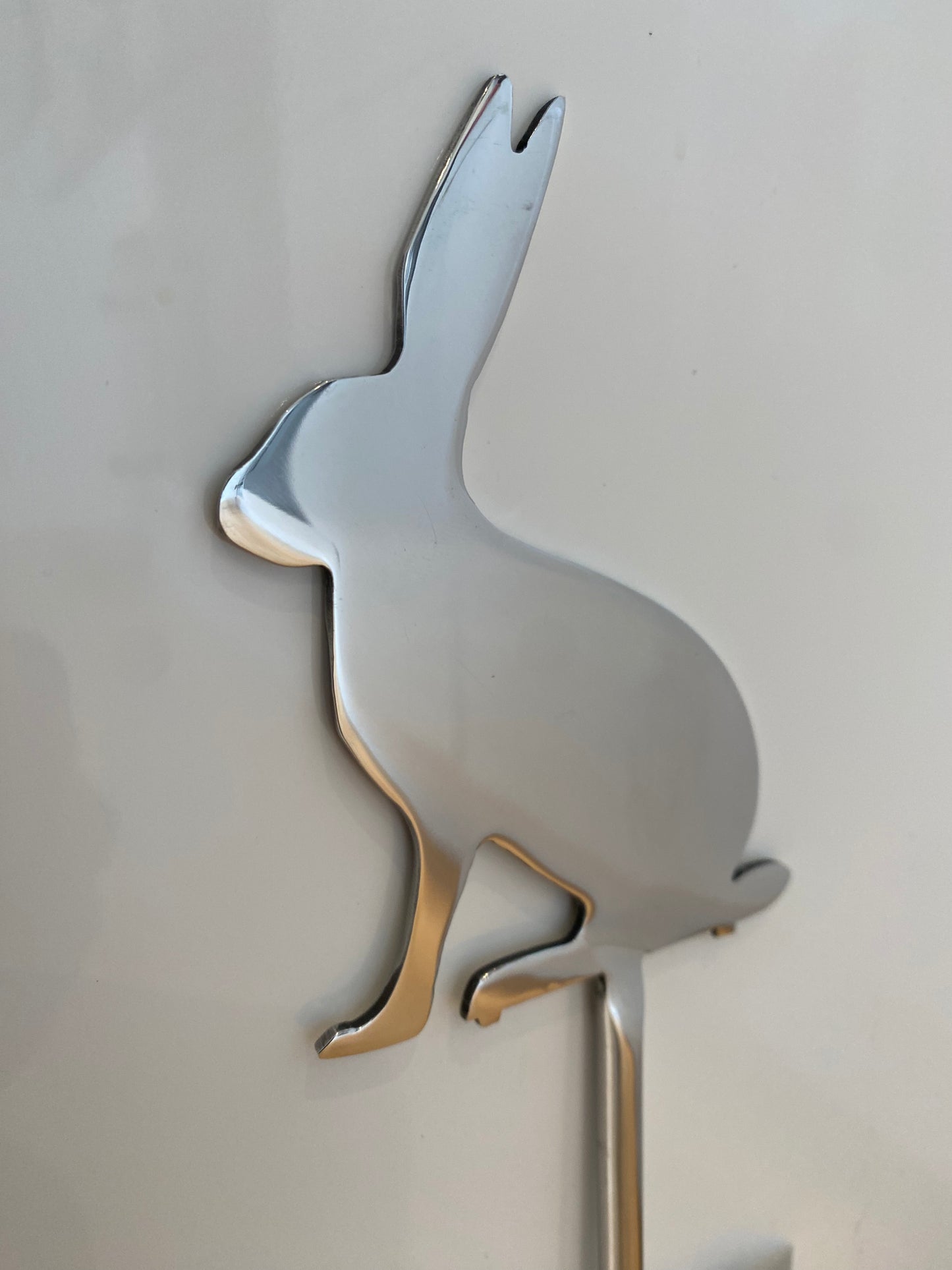 Chrome steel bunny rabbit garden plant stake £9.99 - UK Only
