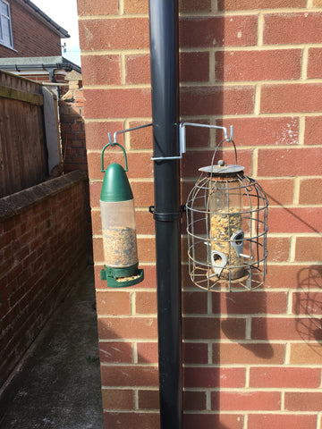 Bird feeder hanger / small hanging basket hanger - 2Pk - for drainpipes. £6.99